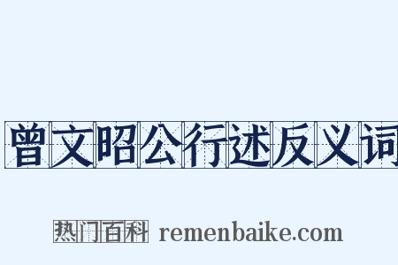 曾文昭公行述反义词是什么意思的图片